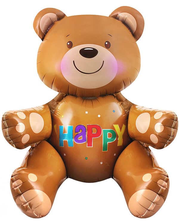 15198_Шар_3D_(30_76_см)_Фигура_Сидячий_мишка_Коричневый_1_шт_в_упак Фигура Сидячий мишка 56 см — изображение 1