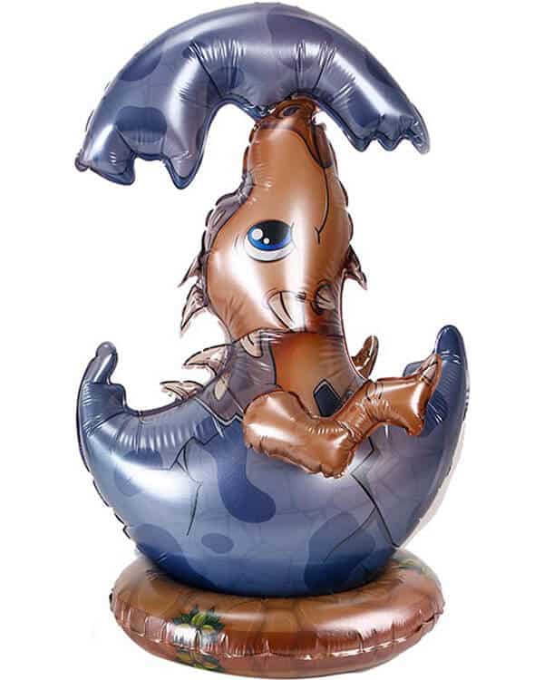 19797_Шар_(22_56_см)_Фигура_на_подставке_Динозаврик_в_яйце_Коричневый_1_шт_в_упак Фигура на подставке Динозаврик в яйце 56 см — изображение 1